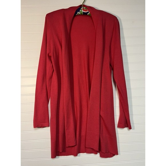 Susan Graver Sweaters - Susan Graver Pink Knit Open Front Cardigan Sweater S Cozy Soft Flowy Classy Chic